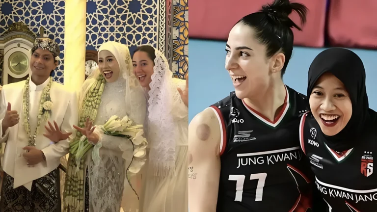 US Volleyball Star Giovanna Milana Attends Megawati Hangestri’s Wedding in Jember