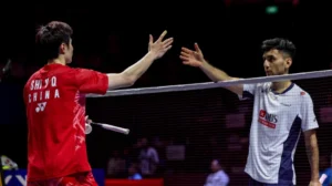 Shi Yuqi kecewa setelah kalah di babak pertama BWF 2025