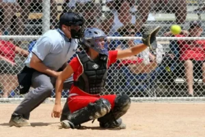 softball equipment in action