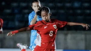Indonesia U20 women’s national team players during the draw against India in the 2026 AFC U-20 Women’s Asian Cup Qualifiers.